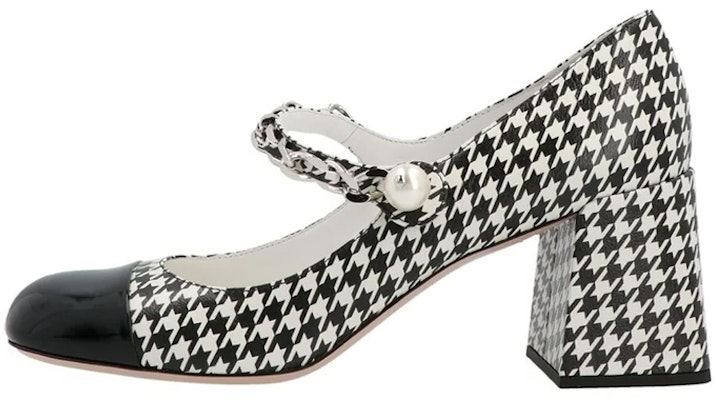 (Women) MIU MIU Mary Jane Pumps 'Houndstooth Black and White' 5I248D_3LKM_F0967 Buy (Women) MIU MIU Mary Jane Pumps 'Houndstooth Black and White' 5I248D_3LKM_F0967