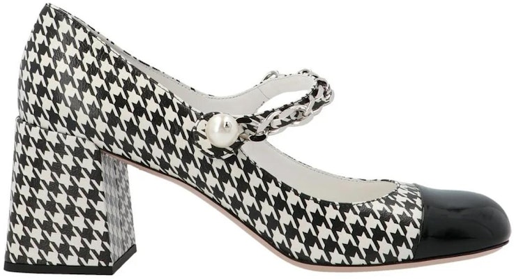 (Women) MIU MIU Mary Jane Pumps 'Houndstooth Black and White' 5I248D_3LKM_F0967 Order (Women) MIU MIU Mary Jane Pumps 'Houndstooth Black and White' 5I248D_3LKM_F0967