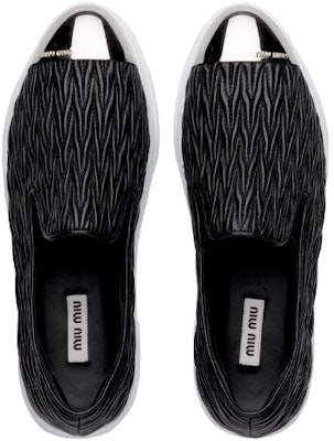 (Women) MIU MIU Matelassé Slip-On Sneaker 'Black' 5S371D_88T_F0002_F_005 Purchase (Women) MIU MIU Matelassé Slip-On Sneaker 'Black' 5S371D_88T_F0002_F_005