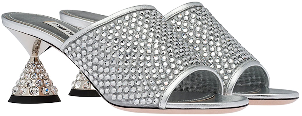 (W) MIU MIU 网纱水钻装饰凉鞋“银色” 5XX539_3LJ4_F0118_F_065 Lookbook (W) MIU MIU 网纱水钻装饰凉鞋“银色” 5XX539_3LJ4_F0118_F_065