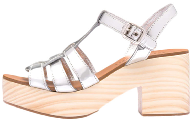 Buy (Women) MIU MIU Metallic Leather High Heel Sandals 'Silver' 5Z063D_3L9F_F0118_F_080