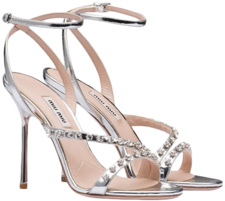 (W) MIU MIU Sandal Kulit Metalik 'Perak' 5X993C_3L1V_F0118_F_105 Order (W) MIU MIU Sandal Kulit Metalik 'Perak' 5X993C_3L1V_F0118_F_105