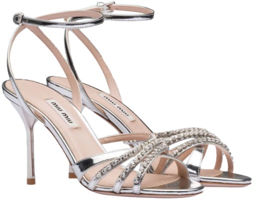 (W) MIU MIU Sandal Kulit Metalik 'Perak' 5X994C_3L1V_F0118_F_085 Lookbook (W) MIU MIU Sandal Kulit Metalik 'Perak' 5X994C_3L1V_F0118_F_085