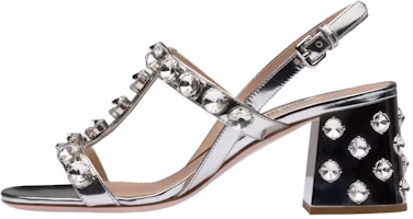 (Women) MIU MIU Metallic Leather Sandals 'Silver Crystal' 5X978C_3L1N_F0118_F_065 (Women) MIU MIU Metallic Leather Sandals 'Silver Crystal' 5X978C_3L1N_F0118_F_065