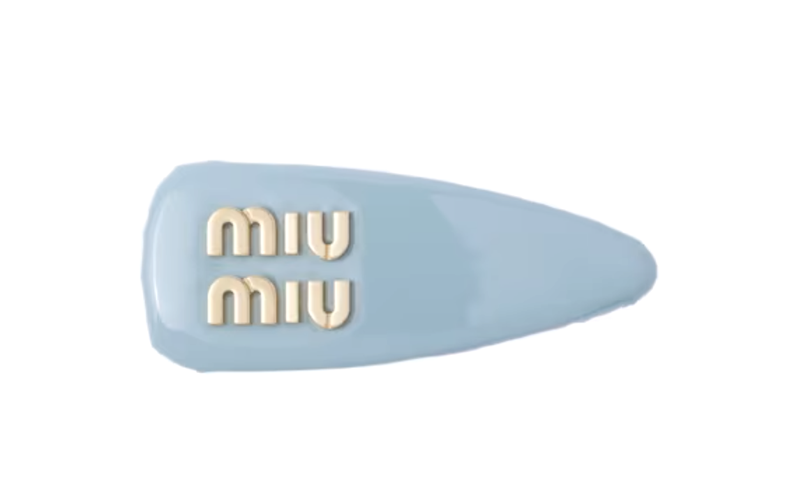 (Women) MIU MIU Metallic Logo Engraved Hair Clip for Women - Stellar Blue 5IF092_069_F0637 圖 2