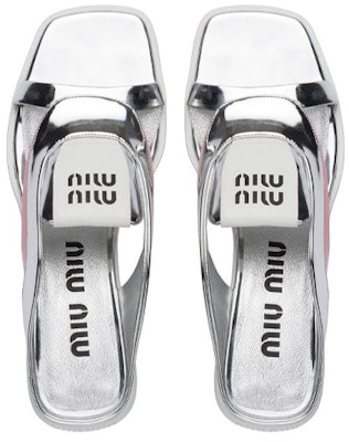 (W) MIU MIU Sandal Metalik Tech 'Perak Putih' 5X536D_F0553LD7_F_003Q Shop (W) MIU MIU Sandal Metalik Tech 'Perak Putih' 5X536D_F0553LD7_F_003Q