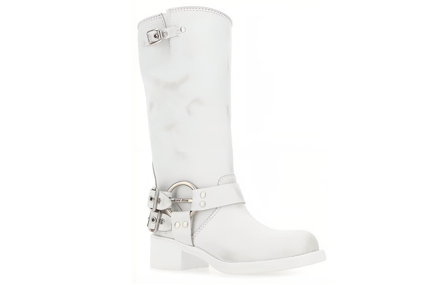 (W) MIU MIU Mid-Calf Buckle Boot 'White Fashion' 圖 3