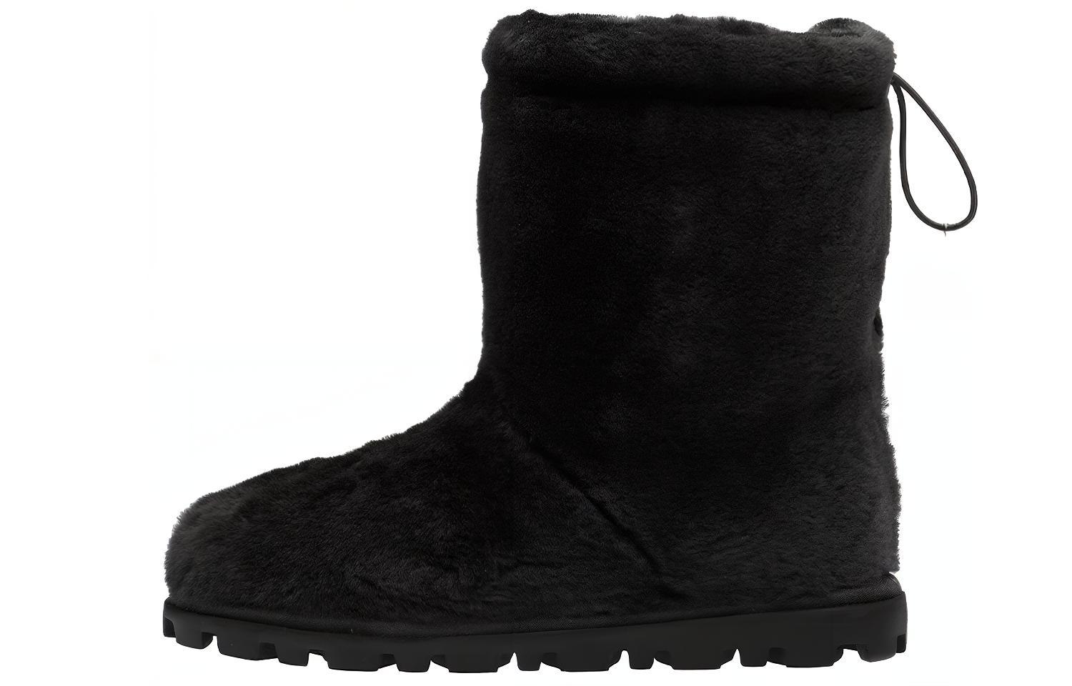 (Women) MIU MIU Mid-Calf Sheepskin Boots 'Black' 5U602D_173_F0002_F_010