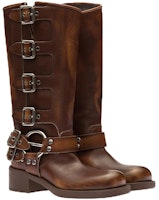 (W) "MIU MIU Bota de Cuero Mid-Top 'Marrón'" 5W792D_3F33_F0038_F_M050 Shop (W) "MIU MIU Bota de Cuero Mid-Top 'Marrón'" 5W792D_3F33_F0038_F_M050