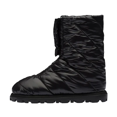 (W) MIU MIU Mid-Top Sneaker Boots 'Black Nylon'