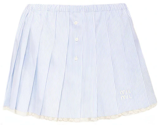 (W) Miu Miu SS23 Skirt Mini Bercorak Biru Muda Jalur Mid-Rise MG2013-1VHX-F0W3B-S-232 Order (W) Miu Miu SS23 Skirt Mini Bercorak Biru Muda Jalur Mid-Rise MG2013-1VHX-F0W3B-S-232