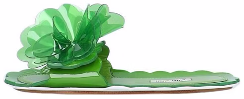 (Women) MIU MIU Mixed Material Slippers 'Green' 5XX198_3R04_F080C (Women) MIU MIU Mixed Material Slippers 'Green' 5XX198_3R04_F080C