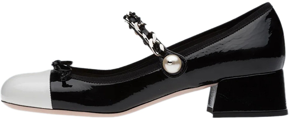 (W) ミュウミュウ ナッパレザー 黒白リボン 5I485D_0PO_F0967_F_035 Buy (W) ミュウミュウ ナッパレザー 黒白リボン 5I485D_0PO_F0967_F_035