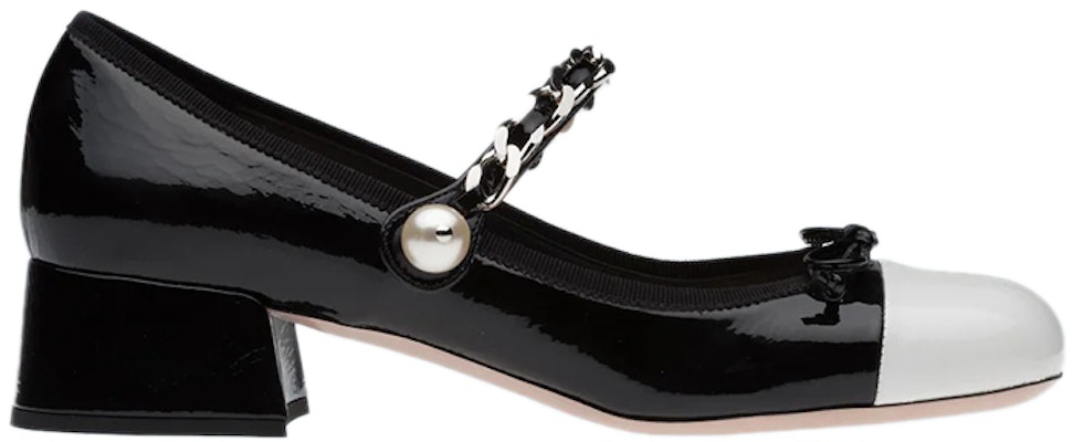 (W) ミュウミュウ ナッパレザー 黒白リボン 5I485D_0PO_F0967_F_035 Order (W) ミュウミュウ ナッパレザー 黒白リボン 5I485D_0PO_F0967_F_035