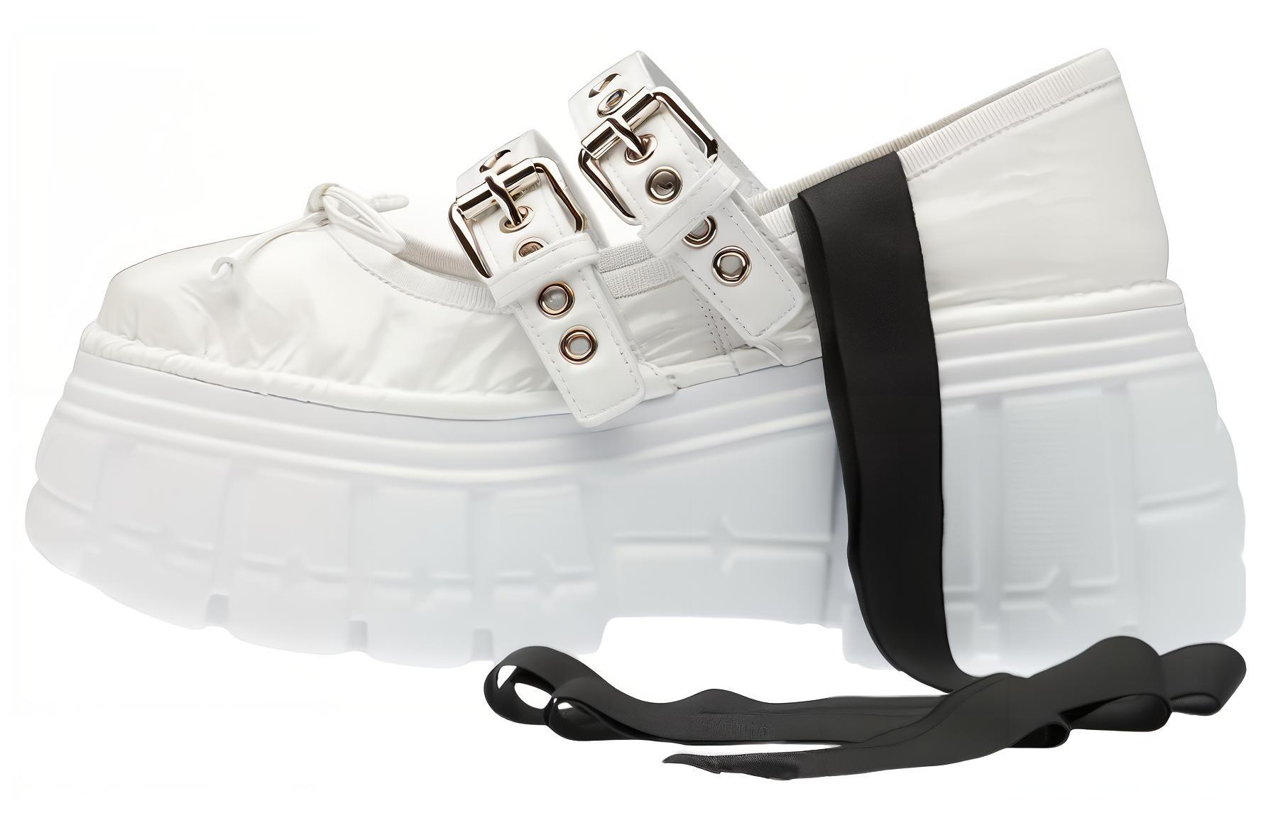 (W) MIU MIU Naplak 'White Fashion Ballet Platform'