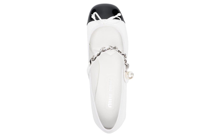 (W) MIU MIU Naplak High Heels 'Black and White' 'Chain Round-Toe' 圖 3