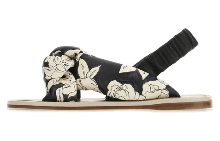 (W) MIU MIU Nappa Leather Fashion Sandal 'Printed Black and White'