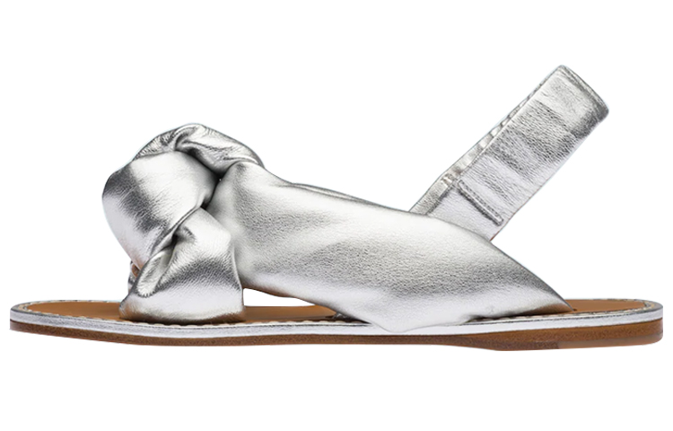 (Women) MIU MIU Nappa Leather Flat Sandals 'Silver Mordoré' 5X111D_3LAB_F0118_F_M005