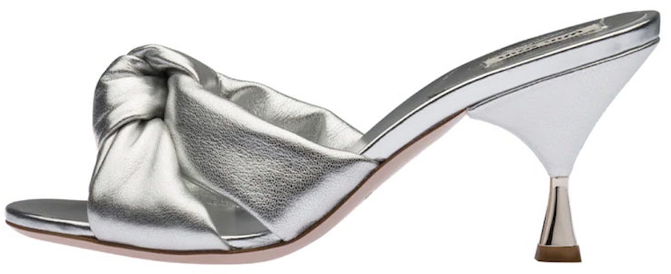 (Women) MIU MIU Nappa Leather High Heel Slipper 'Silver' 5XX459_3L3Y_F0118_F_075 Buy (Women) MIU MIU Nappa Leather High Heel Slipper 'Silver' 5XX459_3L3Y_F0118_F_075