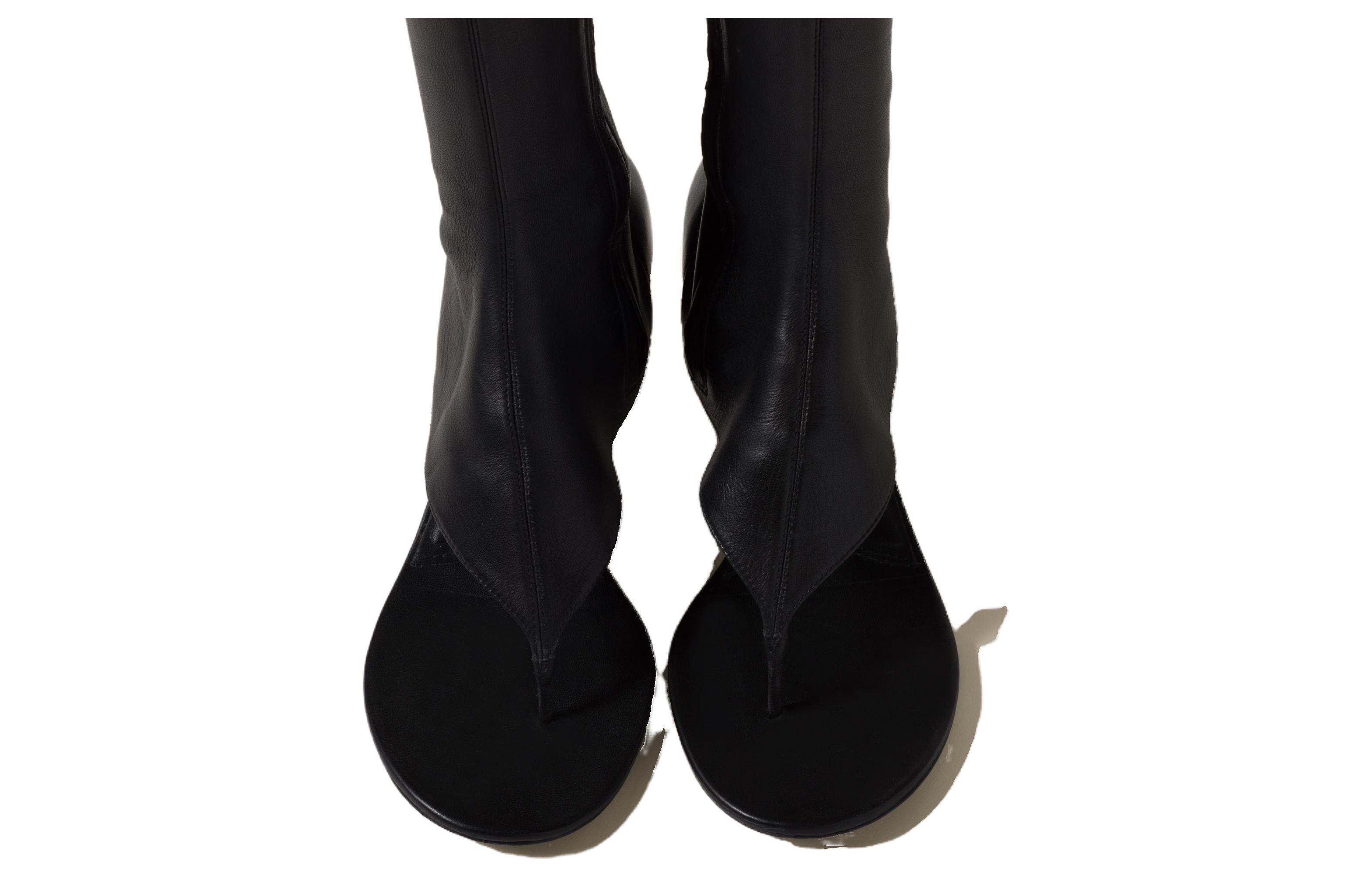 (W) MIU MIU Nappa Leather Thigh High Boots 'Black Elastic' 圖 5