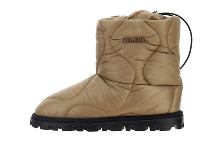 (W) MIU MIU Nylon Ankle Boots 'Brown'