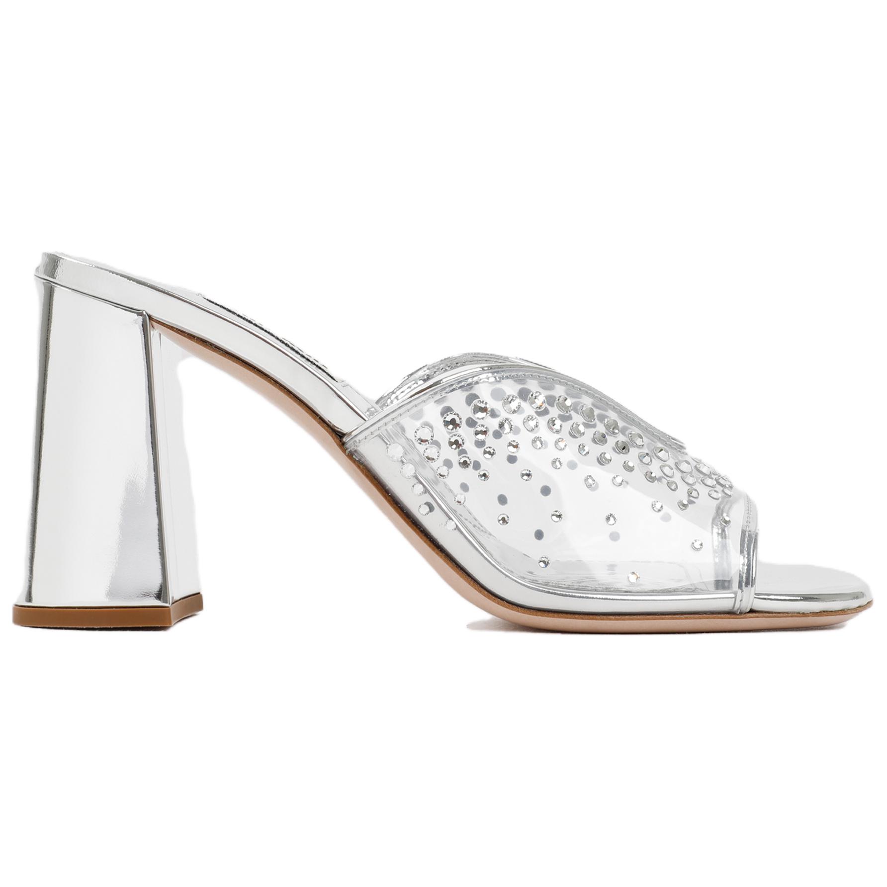 (W) MIU MIU Open Toe Slides 'Silver Fashion' 圖 2