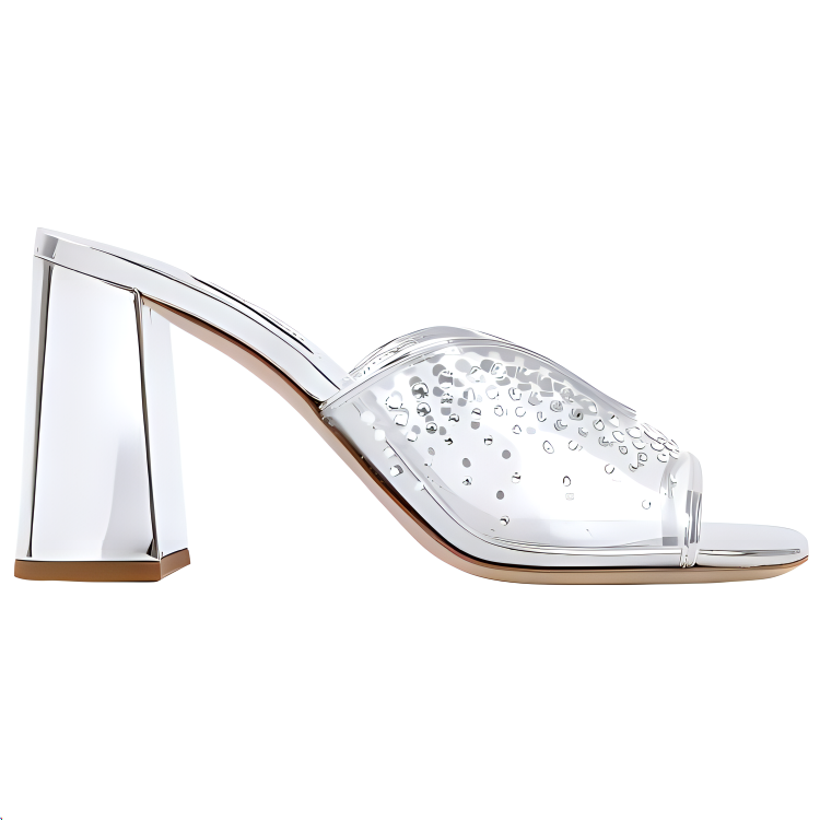 (W) MIU MIU Open Toe Slides 'Silver Fashion' 圖 3