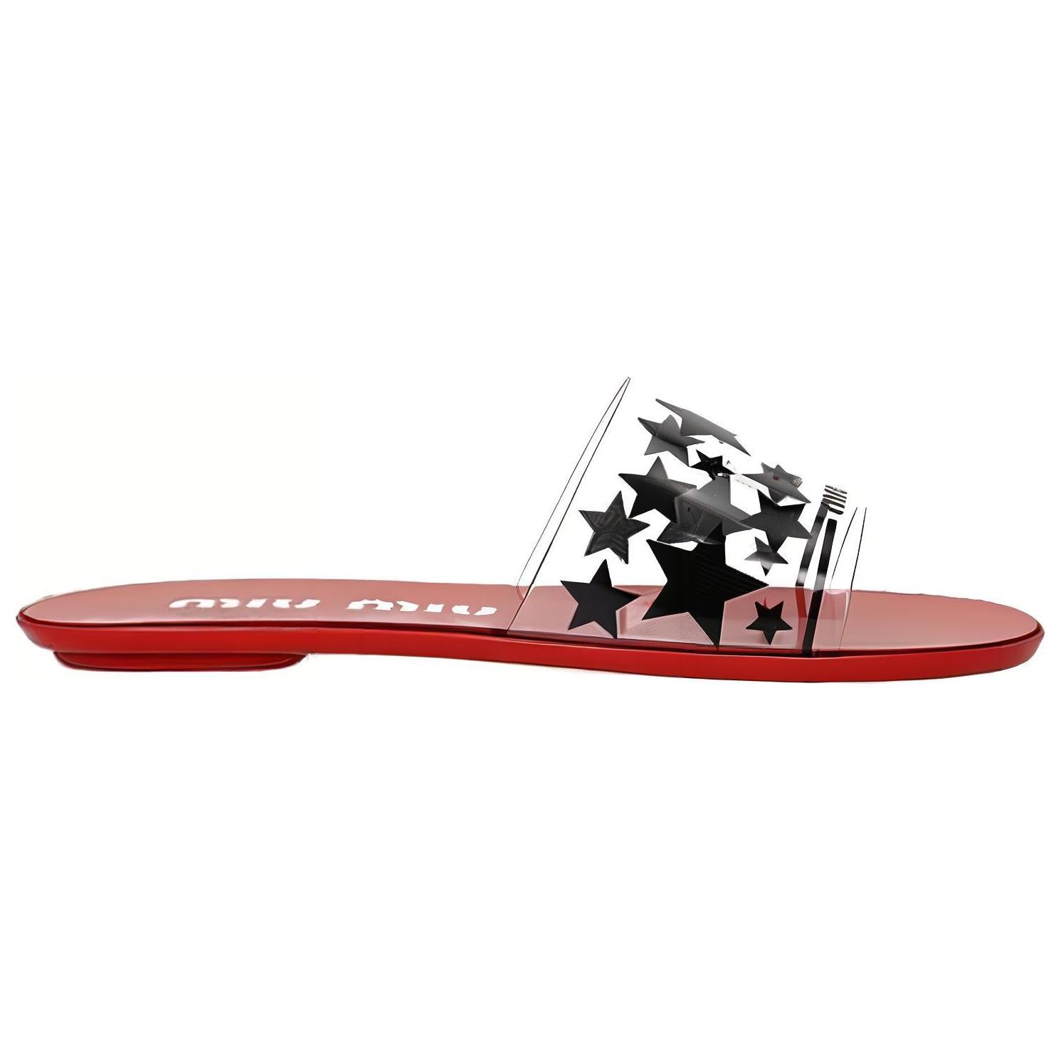 (W) MIU MIU Outdoor Sport Slide 'Transparent Material with Star Print Red' 圖 2