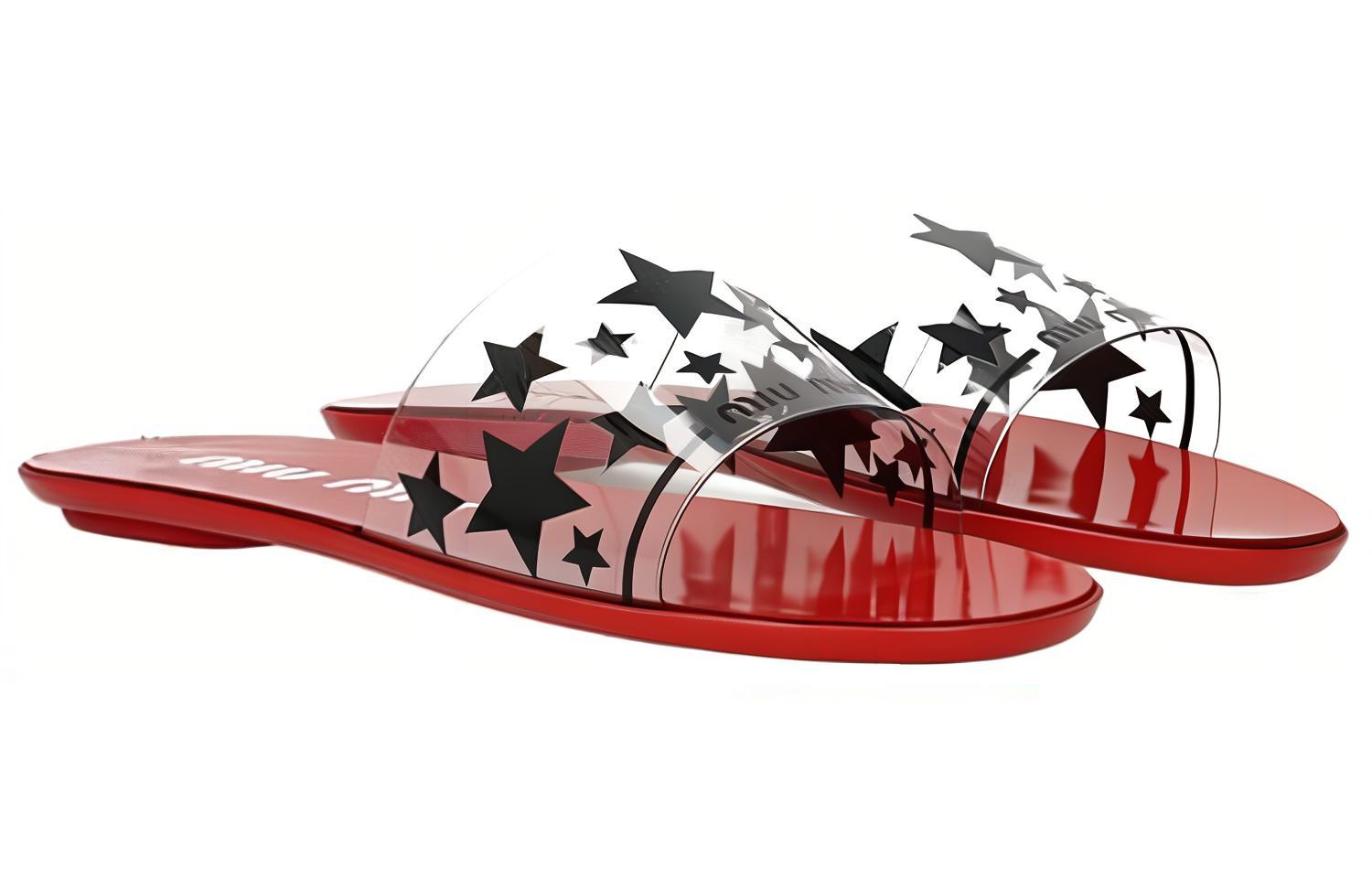 (W) MIU MIU Outdoor Sport Slide 'Transparent Material with Star Print Red' 圖 3