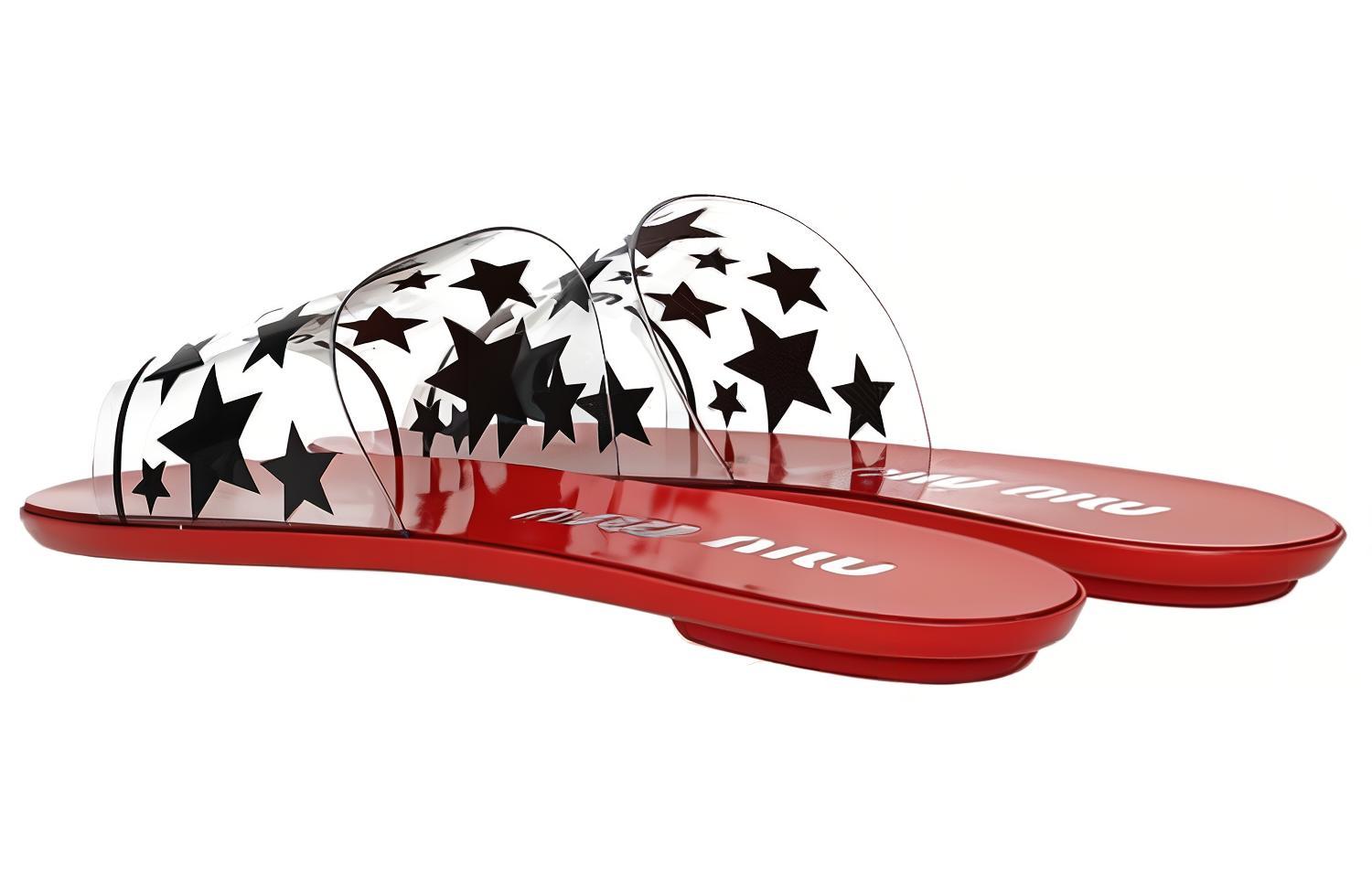 (W) MIU MIU Outdoor Sport Slide 'Transparent Material with Star Print Red' 圖 4