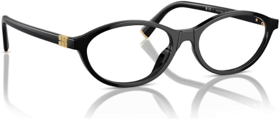 (W) MIU MIU 椭圆醋酸光学眼镜 黑色镜框 带品牌标志镜腿 光学眼镜 MU09XVF-16K1O1 Shop (W) MIU MIU 椭圆醋酸光学眼镜 黑色镜框 带品牌标志镜腿 光学眼镜 MU09XVF-16K1O1