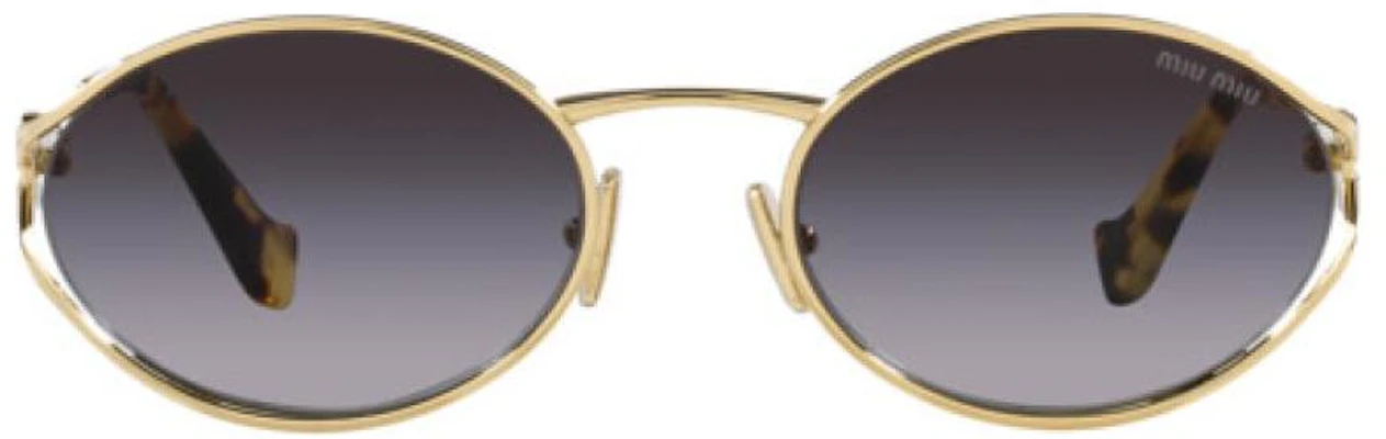(W) Gafas MIU MIU Ovaladas Doradas de Metal para Mujer con Logo en las Patillas. MU52YSZVN5D1 Lookbook (W) Gafas MIU MIU Ovaladas Doradas de Metal para Mujer con Logo en las Patillas. MU52YSZVN5D1