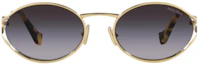 Lookbook (W) Gafas MIU MIU Ovaladas Doradas de Metal para Mujer con Logo en las Patillas. MU52YSZVN5D1