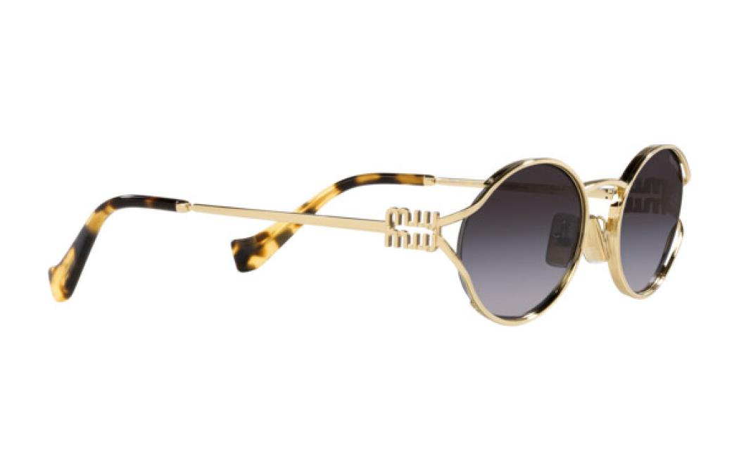 (Women) MIU MIU Oval Gold Metal Sunglasses for Women with Logo Temples. MU52YSZVN5D1 圖 4