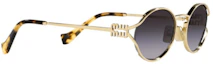 Shop (W) Gafas MIU MIU Ovaladas Doradas de Metal para Mujer con Logo en las Patillas. MU52YSZVN5D1