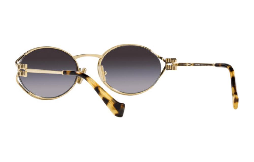 (Women) MIU MIU Oval Gold Metal Sunglasses for Women with Logo Temples. MU52YSZVN5D1 圖 6