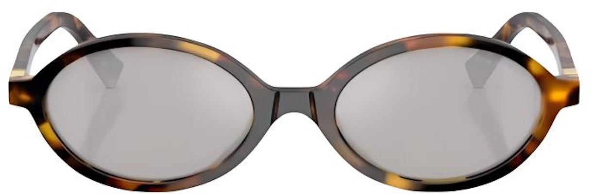 (W) Cermin Mata MIU MIU Oval Tortoiseshell Wanita dengan Bingkai Bercetak Huruf. MU-04ZSF-VAU07F Lookbook (W) Cermin Mata MIU MIU Oval Tortoiseshell Wanita dengan Bingkai Bercetak Huruf. MU-04ZSF-VAU07F