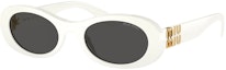 Order (W) ミュウミュウ オーバル ホワイト サングラス ロゴ付きテンプル Japan Search SMU06ZE142F05S0C050