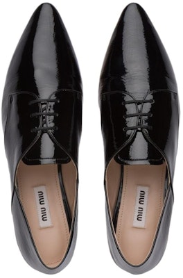 (Women) MIU MIU Patent Lace-Up Shoes 'Black' 5E442D_H27_F0002_F_005 Purchase (Women) MIU MIU Patent Lace-Up Shoes 'Black' 5E442D_H27_F0002_F_005