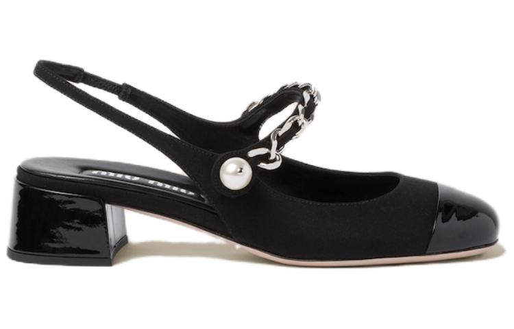 Order (W) "MIU MIU Tacón Grueso Elegante y Cómodo en Piel Charol Negro 3.5cm" 5I045E_3I3O_F0002_F_035