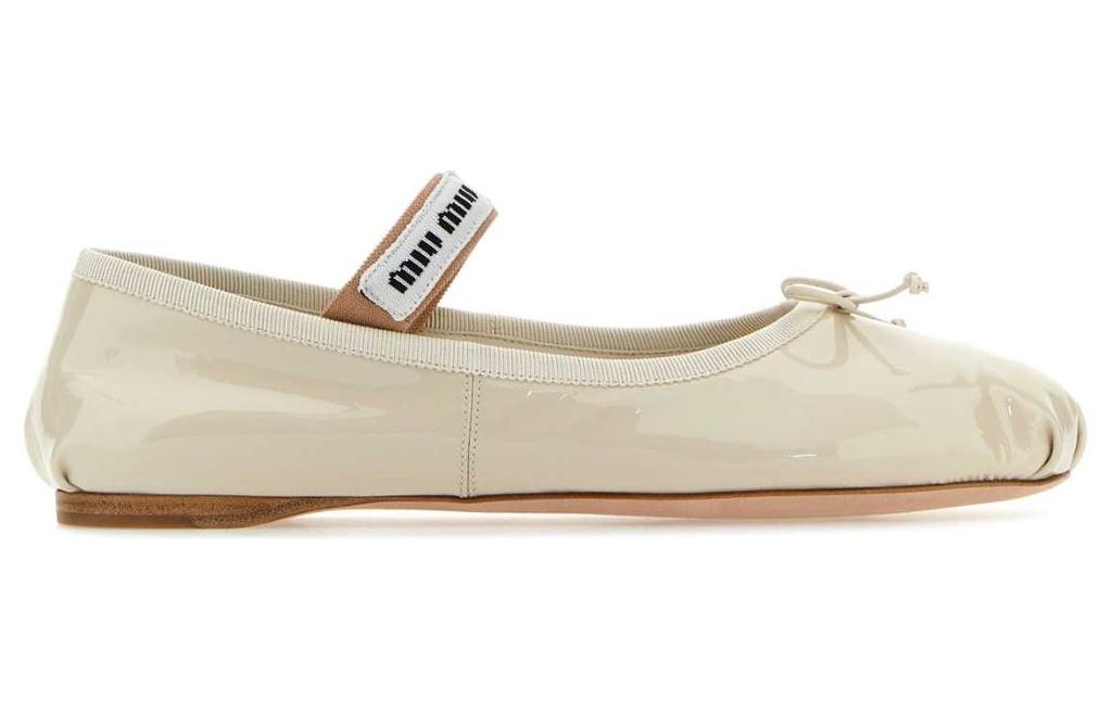Order (W) MIU MIU Leren Ballerina''s ''Avorio'' Patent 5F794D-JHR-F0304-F-DX05