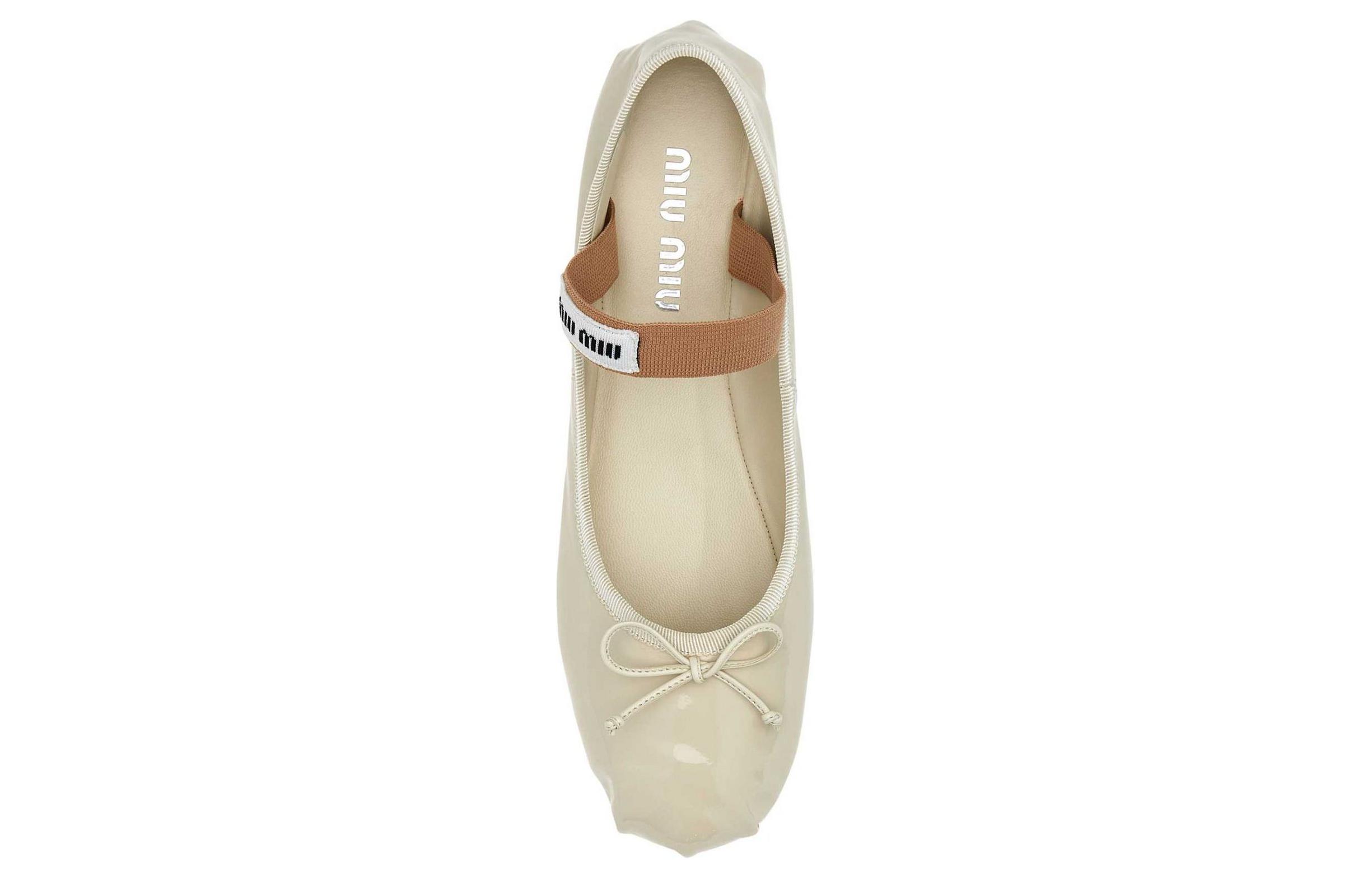 Shop (W) MIU MIU Leren Ballerina''s ''Avorio'' Patent 5F794D-JHR-F0304-F-DX05