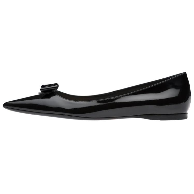 (W) MIU MIU Patent Leather Ballet Flats 'Black'