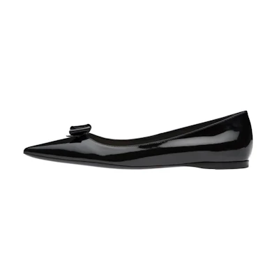 (W) MIU MIU Patent Leather Ballet Flats 'Black'