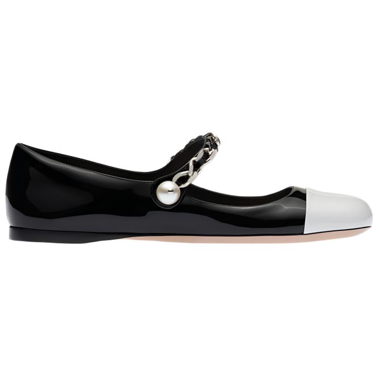 Order MIU MIU缪缪 漆皮 芭蕾舞 平底鞋 女款 黑白色