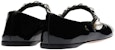 (W) MIU MIU Kasut Balerina Kulit Hitam Putih 5F653D_ZHV_F0967_F_005