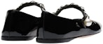 Shop (W) MIU MIU Kasut Balerina Kulit Hitam Putih 5F653D_ZHV_F0967_F_005