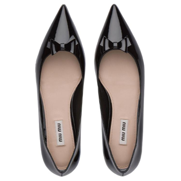 (W) MIU MIU Patent Leather Ballet Flats 'Black' 圖 5