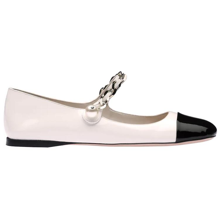 Order (W) MIU MIU 漆皮芭蕾平底鞋 '白色优雅' 5F653D_ZHV_F0964_F_005