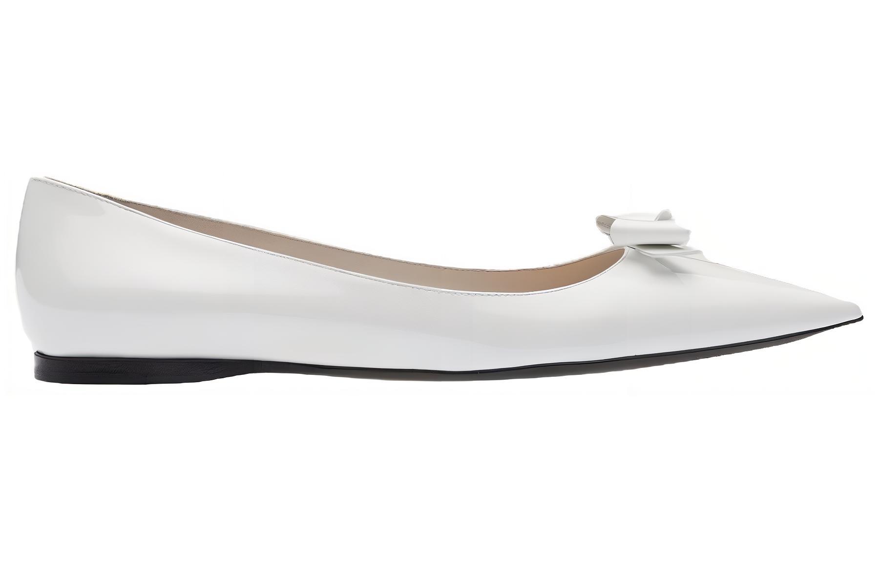 (W) MIU MIU Patent Leather Ballet Flats 'White' 圖 2